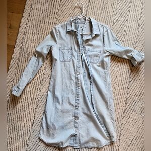 Sun-bleached denim Lightweight Button Down Dress S Coastal Cowgirl Western Soft